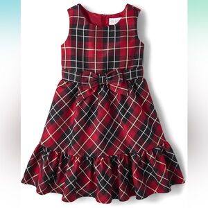 The Children’s Place toddler girls tiered plaid holiday dress 4T red/black